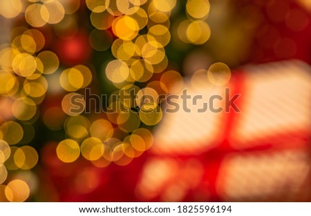 abstract Christmas holidays festive concept unfocused wallpaper picture of gift box and garland illumination lighting bokeh effect background empty space   
