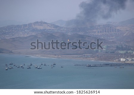 Pollution near the coast caused by petroleum refinery 