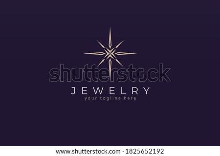 Jewelry Logo, jewel luster logo inspiration, flat design logo template, vector illustration