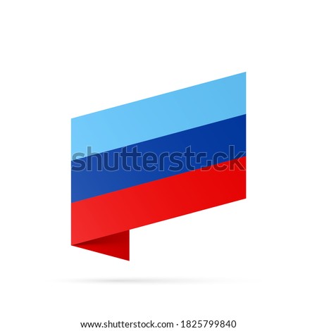 Luhansk People's Republic flag state symbol isolated on background national banner. Greeting card National Day of the Luhansk People's Republic. Illustration banner with realistic state flag of LPR.
