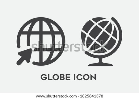 Set of round globe icon, business networking, travel world icon on white background.