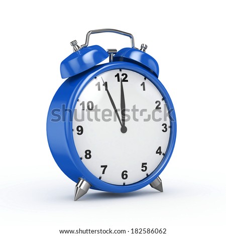 3d Alarm Clock Perspective Blue - isolated