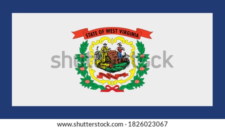 flag  of the American state of West Virginia vector illustration