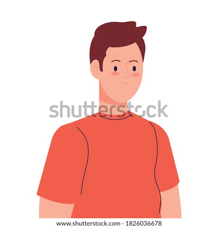 man cartoon with brown hair design, Boy male person people human social media and portrait theme Vector illustration