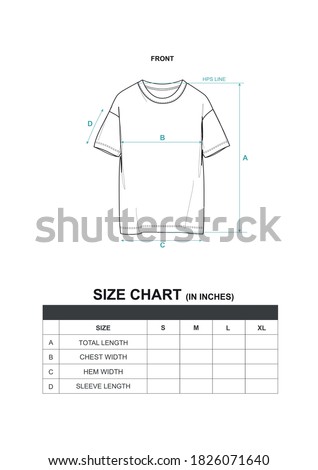 T-shirt - Line Sketch & Size Chart
