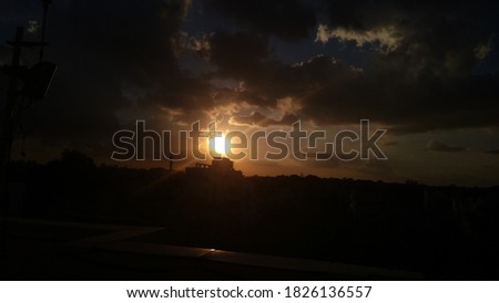 Warming Sunset with Cloudy Weather