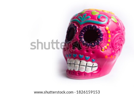 Popular clay skull for the day of the dead offering