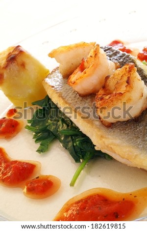 plated halibut dinner