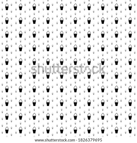 Square seamless background pattern from geometric shapes are different sizes and opacity. The pattern is evenly filled with black ice cream symbols. Vector illustration on white background