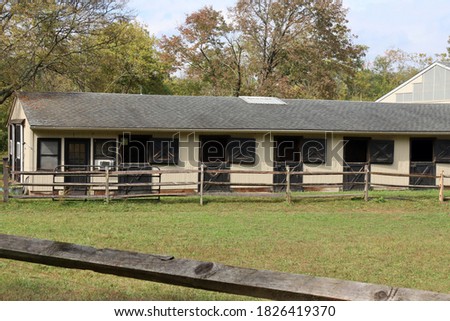 The horses stay in the stables. Royalty-Free Stock Photo #1826419370