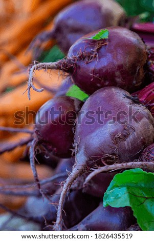 Beetroot for sale on a farmers market stall