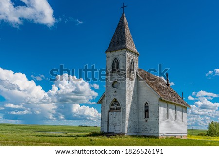 Hope Lutheran Church in the ghost town of Kayville, SK, Canada Royalty-Free Stock Photo #1826526191