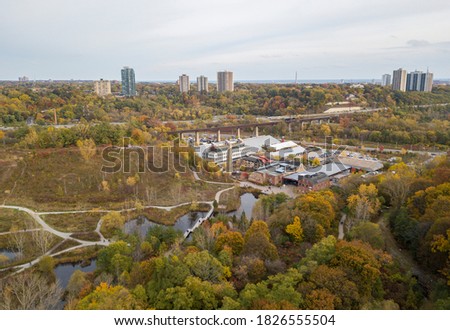 Aerial view of Toronto in the fall