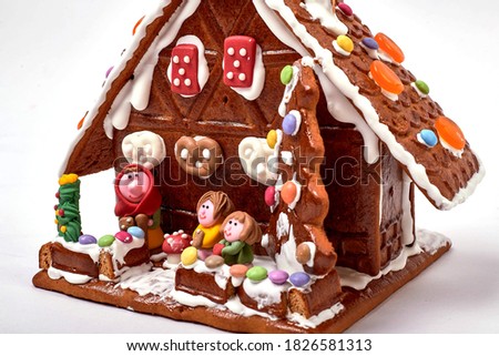 candy house from fairy of Hansel and Gretel  on white background