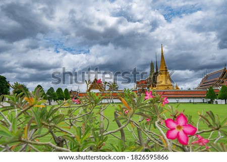 Grand Palace of Thailand, Outside view of Wat Phra Kaew at Rainy day