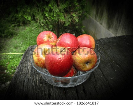 fresh fruits on the table,closeup picture in outdoor