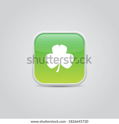 Simple Vector Green Clover Leaf Icon