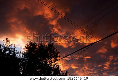 An view of the sky during a vivid, summer sunset.