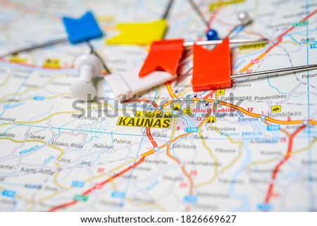 Kaunas on the Europe map