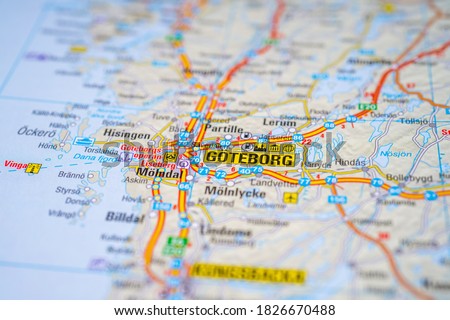 Goteborg on the Europe map Royalty-Free Stock Photo #1826670488