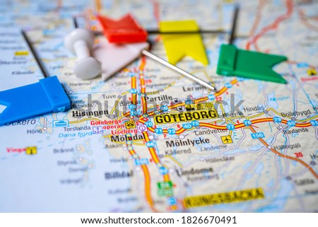 Goteborg on the Europe map Royalty-Free Stock Photo #1826670491