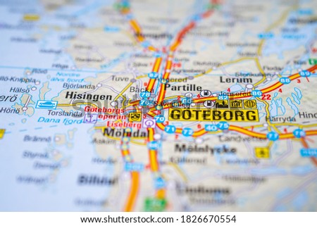 Goteborg on the Europe map Royalty-Free Stock Photo #1826670554