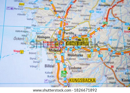 Goteborg on the Europe map Royalty-Free Stock Photo #1826671892
