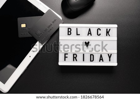 Black friday sale word on lightbox on black background