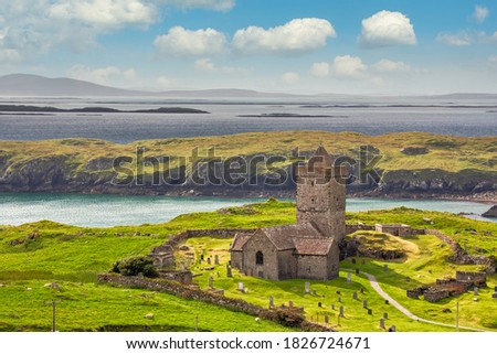 St Clements Church near Roghadal south of Leverburgh, Isle of Harris, Outer Hebrides, Scotland Royalty-Free Stock Photo #1826724671