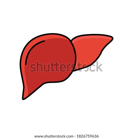 Liver Human Organ Medical Hospital Flat Line Icon