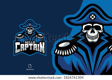 pirate skull captain mascot esport logo