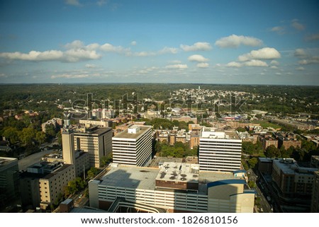 These are arial photos of White Plains, NY.  Royalty-Free Stock Photo #1826810156