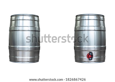 Beer keg isolated on white background with clipping path Royalty-Free Stock Photo #1826867426