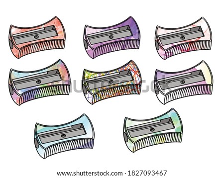 School Clip Art Collection. Pencil sharpener stationary set icon