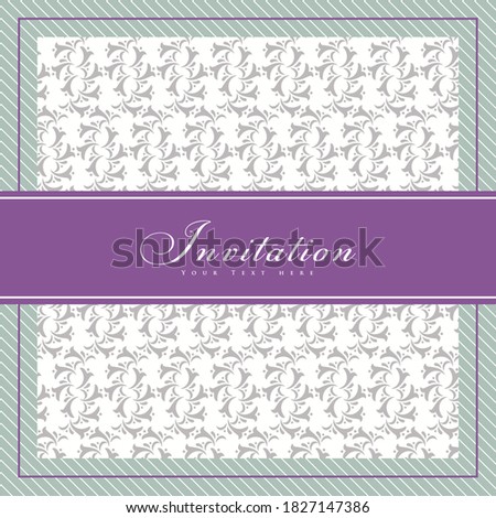 Wedding card or invitation with floral ornament background.Perfect as invitation or announcement.