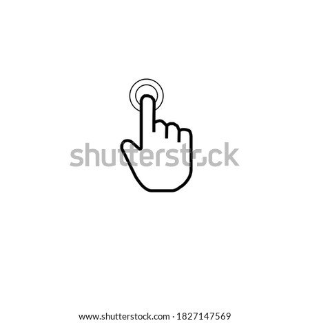 Touch screen gesture vector. Hand icon. The mark touches the screen roundly to the touch. With white background.