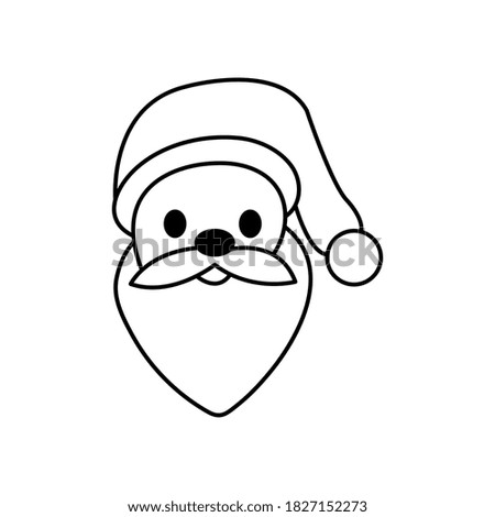 Christmas Santa Claus . Doodle icon. Vector illustration. Design element for coloring book.