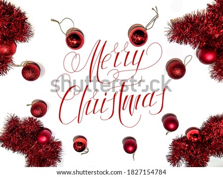 Merry Christmas with Happy New Year. Christmas banner, poster, postcard, title, website, flyer. Beautiful background or design element of the New Year