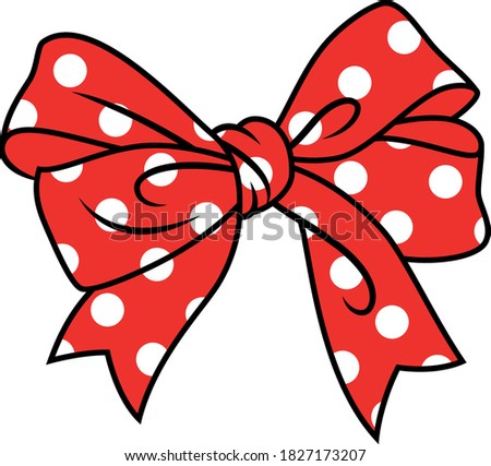 red bow polka dots vector illustration