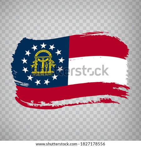 Flag of Georgia from brush strokes. United States of America.  Flag Georgia on transparent background for your web site design, app, UI. Vector illustration EPS10.
