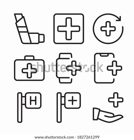 Simple Set Hospital Vector Color Icons. Color with Editable stroke