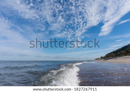 seascape and waves, beautiful blue sky over the sea