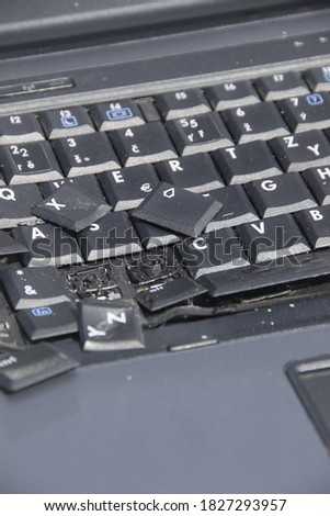 Broken computer laptop repair notebook