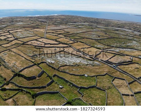 Aerial view of the Aran Islands, Ireland