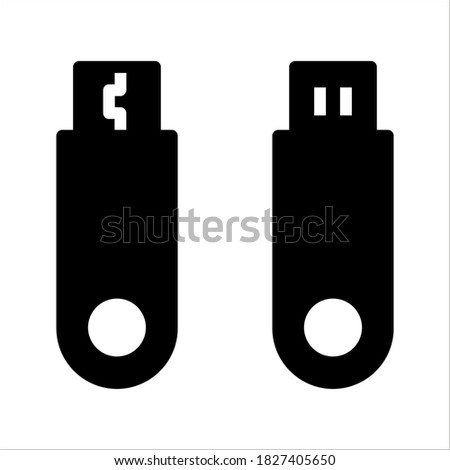 Computer virus icon on a usb flash. The concept of a dangerous USB infection. Vector illustration on white background eps 10