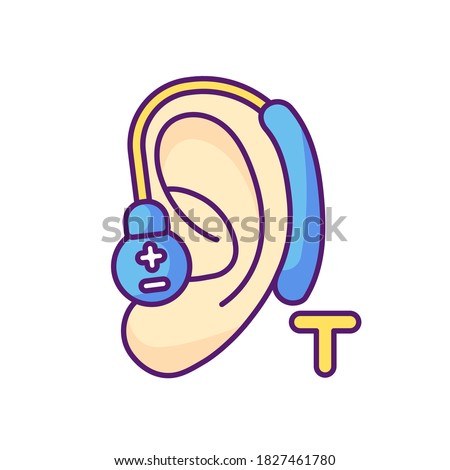 Hearing loop RGB color icon. Assistive listening technology. Audio induction loop system. Hearing aids. Clear sound facilities. Disabled people accessibility. Isolated vector illustration
