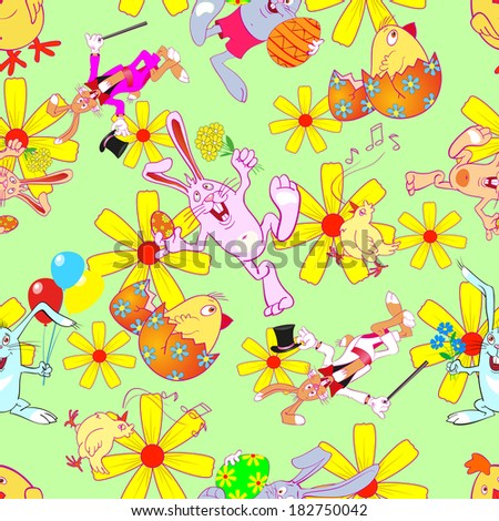 happy easter seamless pattern, vector illustration
