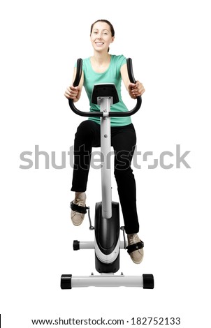 Training on bike exerciser 