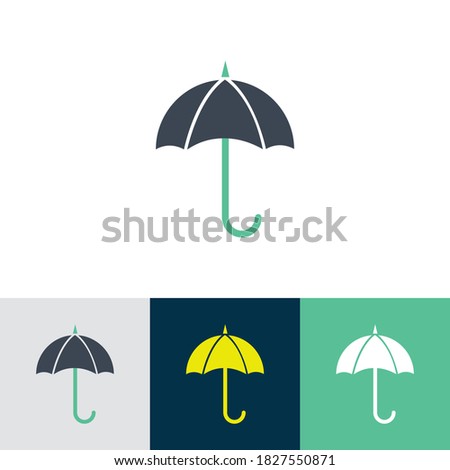 Umbrella glyph vector icon - ui icon vector. Rain protection symbol. Flat design style.