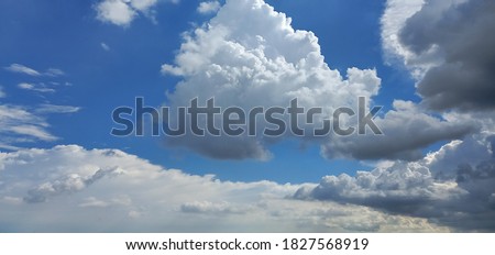 This is a picture of sky captured during a cloudy  weather. It  was clicked from a Nikon d3100 with kit lens. Royalty-Free Stock Photo #1827568919